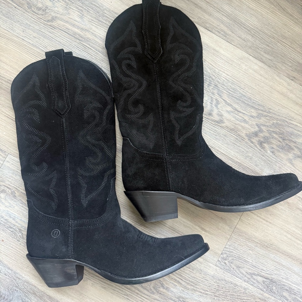 Dingo Black Out West Leather Western Boots (7.5)